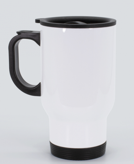 Mug Térmico De Acero Inoxidable Blanco Con Tapa 14 oz